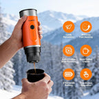 Portable Espresso Machine with Self-Heating System, 15 Bar Portable Coffee Maker Compatible with Capsules & Ground Coffee, Espresso Maker for Car, Camping & Travel