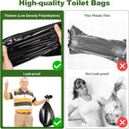 Portable Toilet Bags with Poo Gel Set, 8 Gallon Camping Toilet Bags with Absorbent Gels, Waste Bags, Leak-Proof Trash Bag for Camping Potty, Traveling