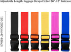 2 Pack Suitcase Straps, Bright Color Adjustable Luggage Belts, TSA Approved (Red)