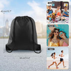 KUUQA 20Pcs Drawstring Backpack Bag Bulk Black Drawstring Bags String Backpack Sport Gym Sack Bags Foldable Storage Bag for Women Men Shopping Gym Travel Sports
