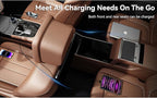iPhone 17 Car Charger USB C Fast Charge Cable, 78W 4 Port Metal Car Phone Charger Adapter with Voltmeter PD 30W & QC3.0 Cigarette Lighter USB Adapter for iPhone 17/16/15, Galaxy, iPad, Android