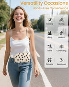 Vankor Large Corduroy Cute Fanny Packs for Women Cross Body, Everywhere Belt Bag for Women Crossbody Stylish Waist Pack Purse for Travel, Hiking, Workout, Running, Corduroy Black Flower