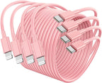 4Pack USB C to Lightning Cable 6FT, Fast Charging Cord for iPhone 14, Replacement for Apple Original Charger Cable for iPhone 14 13 12 11 Pro 11 XS MAX XR 8 7 6s Plus-Pink