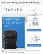 LUGGEX Underseat Carry On Luggage with Wheels, UDK2 Lightweight Under Seat Luggage, Soft Sided Personal Item Suitcase for Short Trip (UX-Core, Black, 17 Inch)