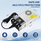Adjustable 0-24V Power Supply 25A 600W, 110V AC to DC 0-24V Buck Converter 0-25A 600W Power Supply with LCD Display Adjustable Voltage Current 110V/220V AC to 24V DC Converter