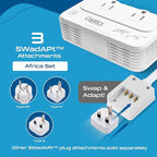 Ceptics South Africa Voltage Converter - 200W Convert 220V to 110V for Devices Like Curling Iron, Straightener, Chargers, Step Down World Power Plug 4 USB PD 18W Fast Charging Type M, G, E/F