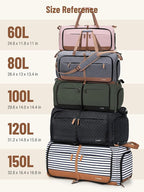 Lekesky Foldable Travel Duffel Bag for Women, 80L Large Duffle Bag with Separate Shoes Compartments & Straps, Carry On Weekend Bag for Women, Hospital, Overnight(Grey)