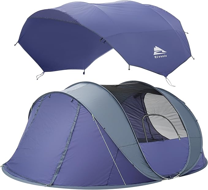 4/6 Person Easy Pop Up Tent,Camping Tent with Skylight and Rainfly,Waterproof,Quick Setup-Instant Tents for Camping Outdoor
