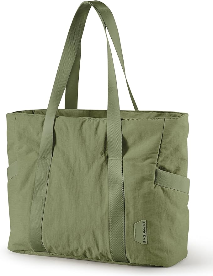 BAGSMART Tote Bag for Women, Tote Bag with Zipper Work Tote with Compartments Nurse Shoulder Hanbag for Travel, Gym