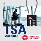 Brinks TSA Accepted Indicator Luggage Lock, Black - Resettable 3-Dial Combination, 2.5 inch Long Cable Shackle, New More Secure TSA008 Key, 4 Pack