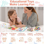 Teefrye Toddler Busy Board Montessori Toys for Toddlers 1-3 Year Old Educational Activity Book Board Sensory Travel Toys Ages 2-4 Preschool Learning Fine Motor Skills Toy Quiet Book Gift for Kids