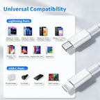 iPhone Charger Cord [Apple MFi Certified] USB C to Lightning Cable 3Pack 10 FT Type C Power Delivery Fast Charging Cable Compatible with iPhone 14 13 12 11 Pro Max XS Max XR X 8 iPad,White