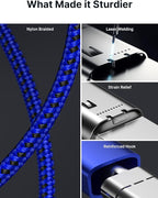 JSAUX 100W USB C to USB C Cable [2-Pack 3.3FT], Type C Fast Charging Cord for iPhone Air/iPhone 17/iPhone 17 Pro/iPhone 17 Pro Max, iPhone 16/15 Series, Galaxy S/Note Series, MacBook, iPad - Blue