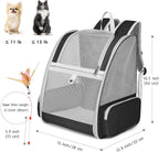 Cat Backpack Carrier, Pet Carrier Backpack with Kitten Wand Feather Toy for Medium Small Dog Cat Puppy Kitty Bunny up to 15lbs, Large Ventilated Mesh Cat Bookbag for Travel Walking Outdoor Use (Black)