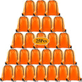 PLULON 25 Pcs Orange Drawstring Backpack Bags Bulk String Backpack Cinch Sack Pull Sport Gym Backpack Bags for Yoga Traveling Outdoor Sports