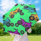 Cowboy Boots Pattern Umbrellas for Rain Windproof Small Folding Compact Mini Travel Umbrella for Purse Lightweight Portable Pocket for Women