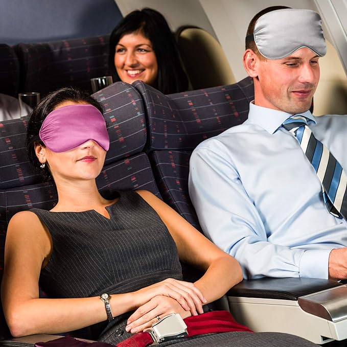12 Pieces Silk Sleep Mask Pure Silk Sleep Eye Mask with Adjustable Strap Soft and Smooth Eye Cover for Sleeping Blocking Out Lights Men and Women