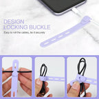 Donruby 30Pcs Silicone Cable Ties - Reusable & Washable with Locking Buckles, Adjustable Fastening Cable Management Straps, Multi-Purpose High Elasticity Cord Organizer (6 Colors)