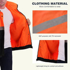 SKSAFETY Hi Vis Safety Rain Jacket for Men, Construction Work Rain Gear Heavy Duty Class 3 Rain Coat Waterproof Lightweight