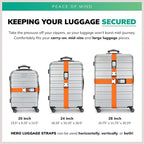 Hero Luggage Straps for Suitcases and Carry-On (2-Pack) Heavy-Duty Secure Belts with 700+ lbs. Max Force Tension (Orange)