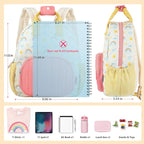 GAGAKU Toddler Backpack for Girls 2-4 years Kids Mini Backpacks Cartoon Breathable Comfortable Preschool Daypack for School Travel Lightwieght Bag - Yellow Rainbow