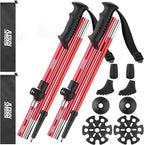 AISUNOURDOOR Lightweight Adjustable Trekking Poles, Aluminum Collapsible Travel Hiking or Walking Sticks for Women Children, with One Disposable Raincoat