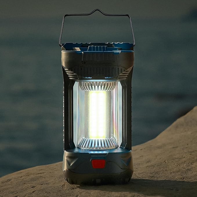 AlpsWolf Camping Lantern Rechargeable, 1000LM 4000mAh Rechargeable Lanterns 4 Light Modes LED Lantern for Camping, Hiking, Power Outages, Emergencies (1 Pack-Black)