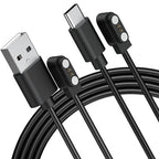 Meliya VeryFit Smart Watch Charger, USB A+USB C Magnetic Smartwatch Replacement Charging Cable Cord 3.3FT