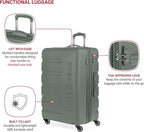 SwissGear 7366 Signature Hardside Expandable Luggage with Spinner Wheels, TSA Lock, Olive, Checked-Large 27-Inch