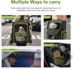 Large Cat Backpack Carrier Expandable Pet Carrier Backpack for Small Dogs Medium Cats Fit Up to 18 Lbs, Dog Backpack Carrier, Foldable Puppy Backpack Carrier for Travel, Hiking,Dark Green