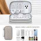 FYY Electronic Organizer, Travel Cable Organizer Bag Pouch Electronic Accessories Carry Case Portable Waterproof Double Layers Storage Bag for Cable, Charger, Phone, Earphone, Medium Size, Khaki