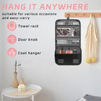 Toiletry Bag Travel Bag with Hanging Hook, Waterproof Capacity Hanging Multifunctional Makeup Bag for Toiletries, Portable Cosmetic Bag Travel Organizer for Women and Men(Black Pure)