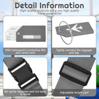Weewooday 8 Pcs Luggage Straps Suitcase Tags Set for TSA Approved, 4 Travel Adjustable Suitcase Belt, 4 Silicone Luggage Tags with Name ID Card Travel Accessories(Dark Gray,Airplane)