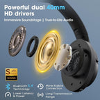 YUMONDEAR Bluetooth Headphones Over Ear, 80 Hrs Playtime Wireless Headphones with ENC Mic, Deep Bass EQ, Foldable Comfort for Travel, Gym & Commuting, Stocking Stuffers