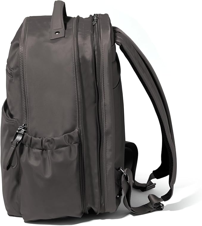 Baggallini Tribeca Expandable Laptop Backpack - 15"x11" Lightweight RFID Computer Bag for Work & Travel with Luggage Sleeve