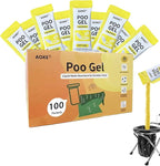 AOKE Portable Toilet Powder, 100 Pack Poo Gel Lavender scent for Camping Eco Absorbent Gel Liquid Waste Gelling and Deodorizing Powder, Emergency Toilet Waste Treatment for Outdoor Camping Hiking