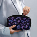 Glitter Butterfly Print Storage Bag Practical Earphone Bags Cable Organizer Bags Power Bank Bag Data Cables Storage Pouch Headset Organizing Pouch Multipurpose Bags