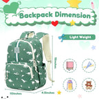 CAMTOP Preschool Backpack for Kids Boys Girls Toddler Backpack Kindergarten School Bookbags for Age 3-8 (Green Dinosaur)