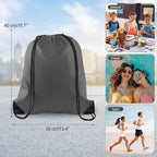 PLULON 2Pcs Drawstring Bags Bulk Gray Drawstring Backpack String Backpack Cinch Sack Sport Gym Backpack Bags for Yoga Traveling Outdoor Sports