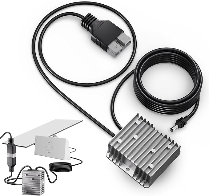 Starlink Gen 3 12V Adapter Step Up Converter with 50A Anderson Plug 12V-36V to 57V 4.5A Booster, Starlink Gen 3 Power Supply Quick Connect/Disconnect Connector 23FT/7M DC Power Cable