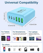 90W GaN USB C Charger Block [2 Pack], 6-Port USB C Wall Charger Fast Charging 45W PD Power Adapter for MacBook Air/iPad Pro/iPhone 17 Pro Max/Samsung Galaxy S24 Ultra/Tabs for Home Travel