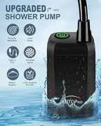 AUTOPkio Portable Camping Shower, Upgraded Outdoor Shower with 6000mAh Rechargeable Battery Pump & Digital Display for Hiking, Travel, Car, Pet Bath, Watering, Emergency