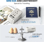 Upgraded 2000W 220V to 110V Converter for European Travel, Voltage Converter US to Europe for Hair Dryer Straightener Curling Iron, 2300W Adapter with EU/UK/AU/US Plugs for Laptop Camera Cell Phone