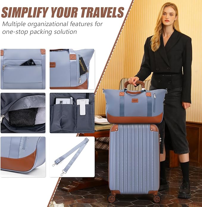 Cosbarn Luggage Sets 5 Piece Suitcases with Wheels, Suitcase Set ABS Hard Case Luggage with TSA Lock Spinner Wheels Durable Travel Luggage