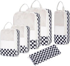Narwey 6 Set/5 Set Compression Packing Cubes for Travel Kids Women Carry on, Packing Organizers Bag for Backpack Luggage Suitcase Duffle Bags