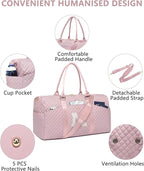 Women Weekender Travel Duffle Bag: Initial Duffel Overnight Bags with Shoe Compartment Large Carry on Tote with Toiletry Bag Weekend Traveling Yoga Gym Hospital Bag for Women with Wet Pocket Letter M