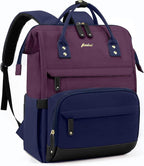 Laptop Backpack for Womem Work Bags: 15.6 Inch Travel BackPacks With USB Charging Port Anti Theft Fashion College BookBag Durable Back Pack Purse Bussiness Daypack for Nurse Teacher Purple Blue
