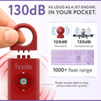 HOOTIE Personal Safety Alarm Keychain, 130dB Personal Alarm for Women Men and Kids, Pull Pin Emergency Panic Alarm with Strobe Light, Portable Self Defence Alarm for Campus Travel and Running - Red