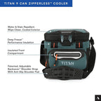 Titan by Arctic Zone Deep Freeze Cooler - Zipperless Hardbody Cooler - Deep Freeze Insulation, HardBody Liner, and SmartShelf