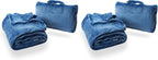 Cabeau Fold ‘N Go Travel Blanket Doubles as Neck Support Pillow, Versatile Lumbar Support Cushion, with Compact Travel Case - French Microfiber (Blue) (Pack of 2)